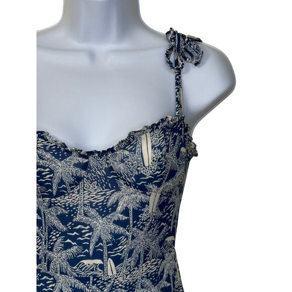 Reformation Christine Mini Dress in Bali Print Ruffle Hem Size 2 - Picture 4 of 12